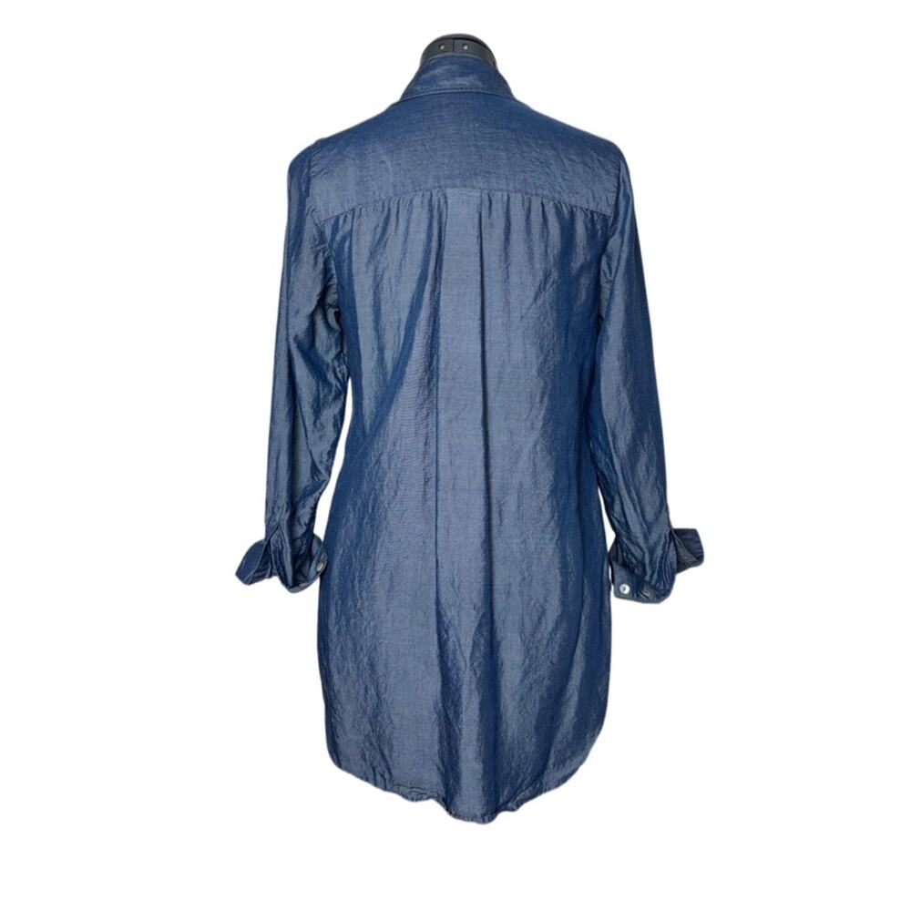 Soft Surroundings Tencel Popover Blouse Women's Size Small Blue Chambray - Picture 2 of 16